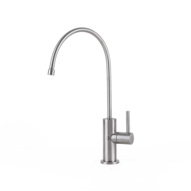 QuadroDesign 1 Wege Edelstahl Wasserhahn - matt - Frontansicht